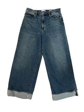 Jessica Simpson Freesia High Rise Wide Leg Jeans Women’s 10 Cuffed Blue Denim
